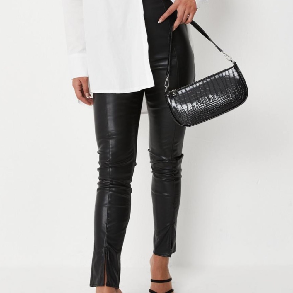 Faux Leather Split Hem Leggings *BRAND NEW*